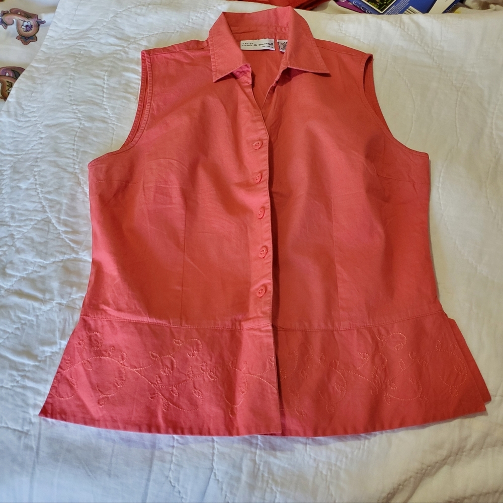 Croft and barrow Sleeveless Button Blouse